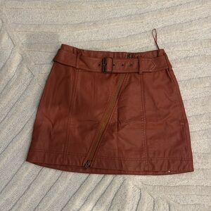 Free People Faux Leather Mini Skirt